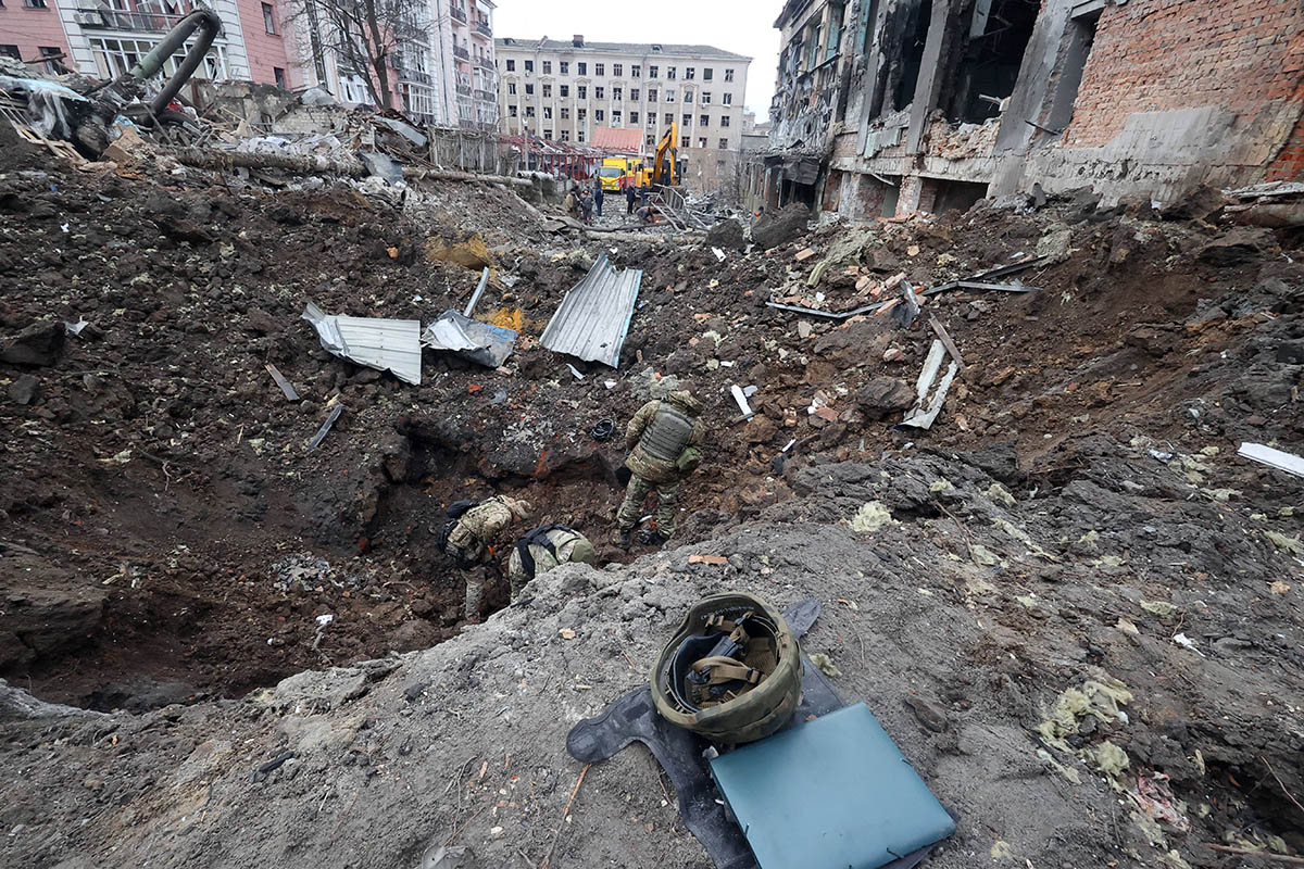 Последствия российской ракетной атаки на Харьков, 2 января 2024 года. Фото V Madiyevskyy/UKRINFOR/SIPA/Scanpix/LETA