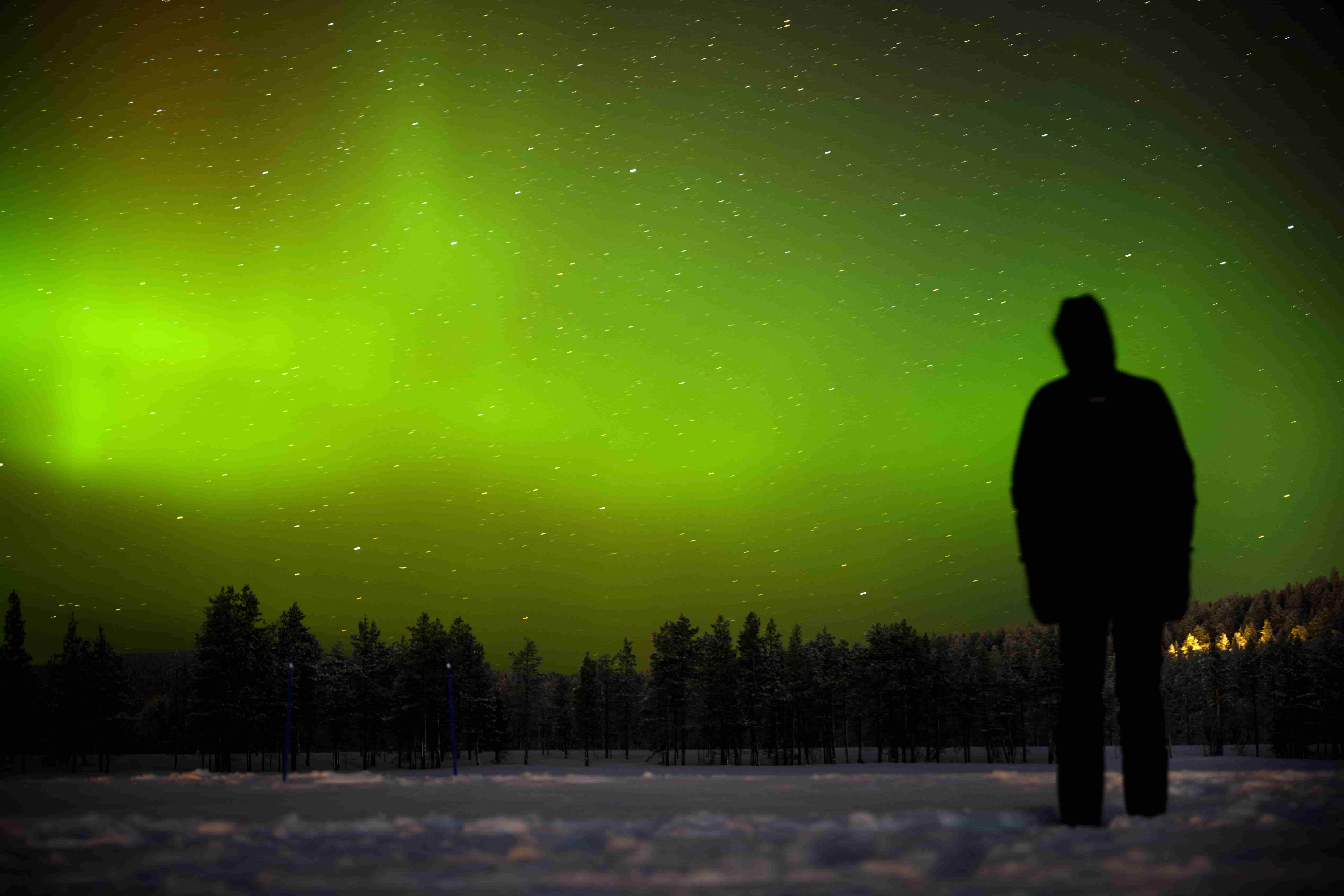 Северное сияние в Лапландии. Фото Laurent Gillieron/EPA/Scanpix 