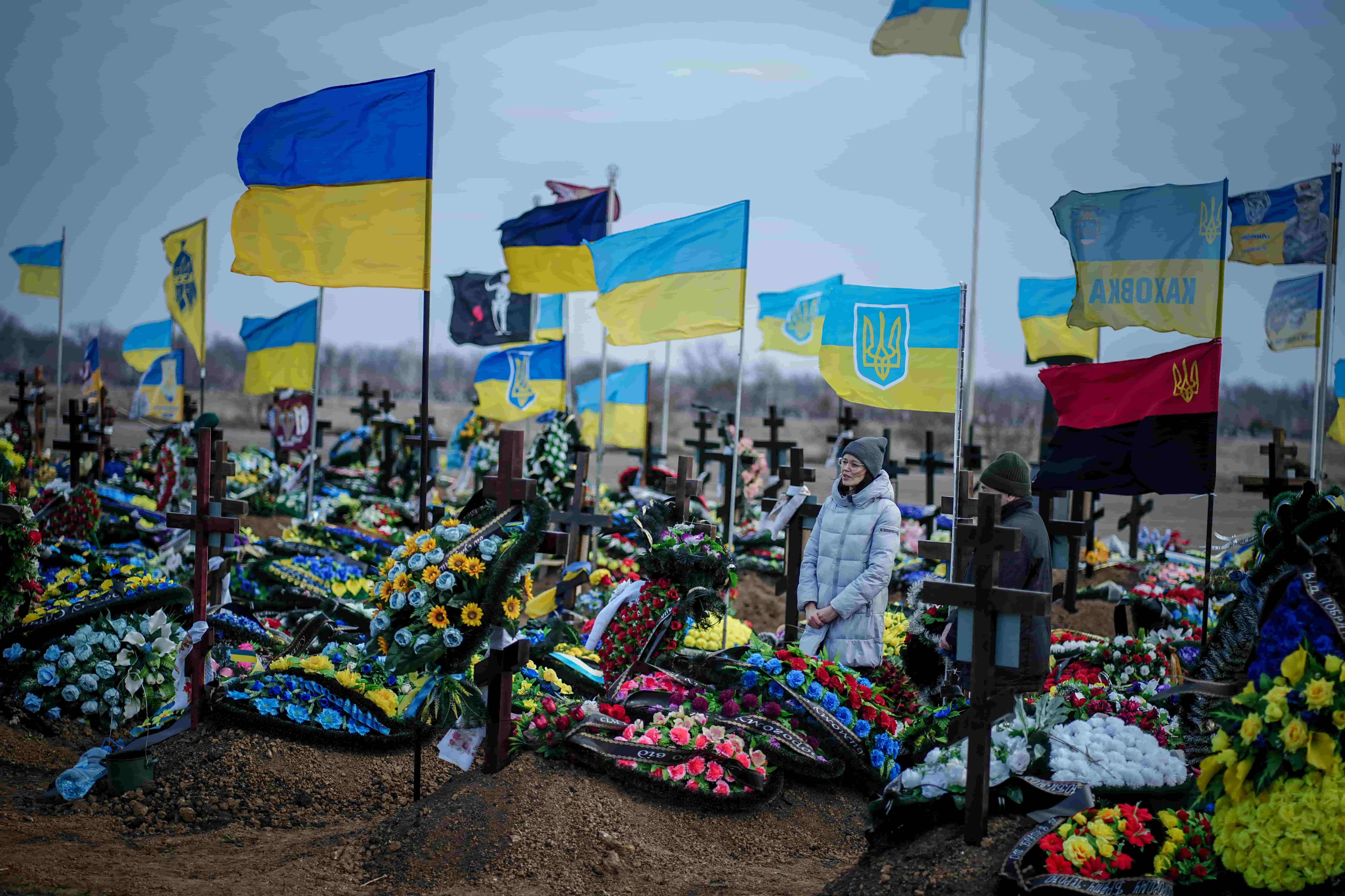 Одесса, 24 февраля 2024 г. На кладбище. Фото Kay Nietfeld/dpa/picture-alliance/Scanpix/LETA 