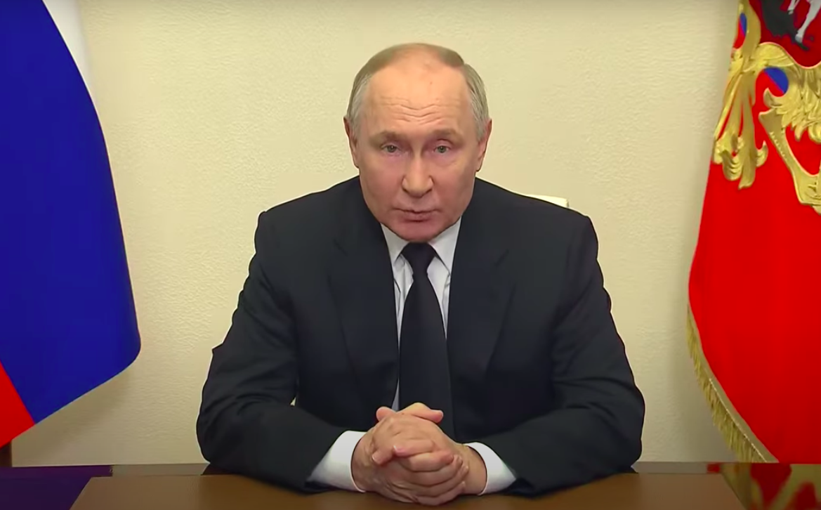 Обращение Путина к населению, 23 марта 2024. Скриншот канала "Комсомольская правда" / Youtube