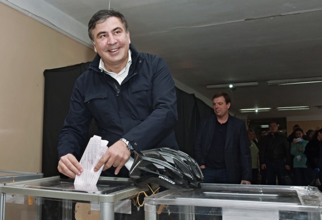 2725679 10/25/2015 Odessa Region Governor Mikheil Saakashvili at a polling station in Odessa during local elections. Denis Petrov/RIA Novosti