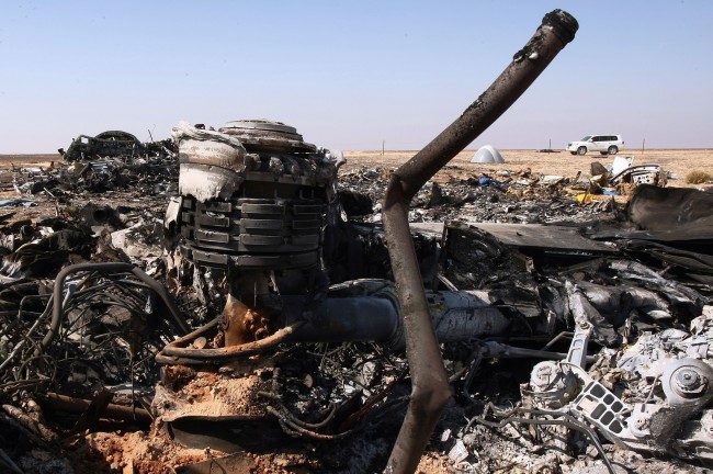 2730940 11/02/2015 The fragments of the Airbus A321 that was carrying out Kogalymavia Flight 9268 from Sharm el-Sheikh to St. Petersburg, on the crash site 100 km south of El Arish in the northern Sinai Peninsula. Maxim Grigoryev