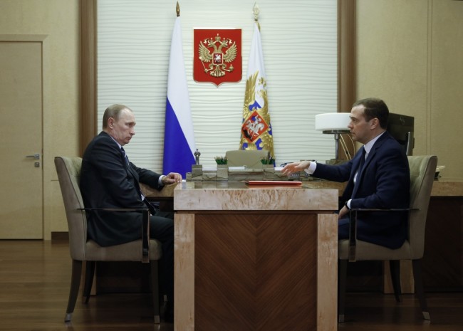 Владимир Путин и Дмитрий Медведев. Фото Sputnik/Scanpix