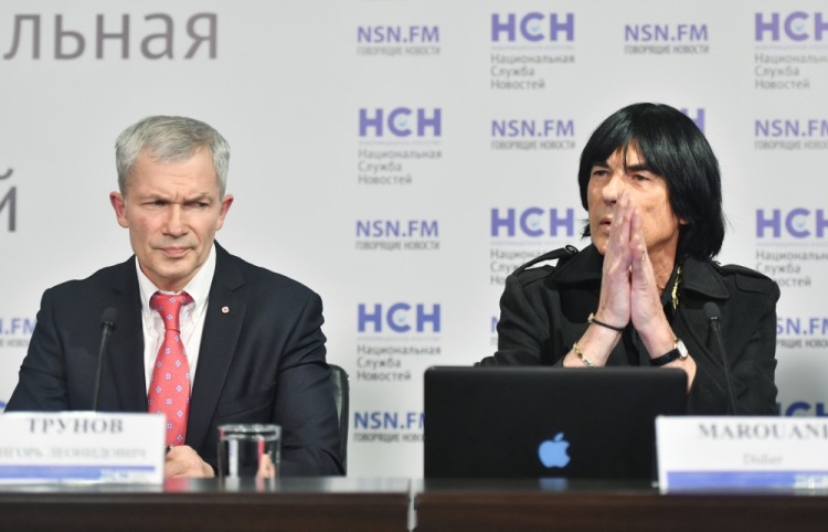 Маруани и Трунов на пресс-конференции 30 ноября. Фото: Sputnik / Scanpix
