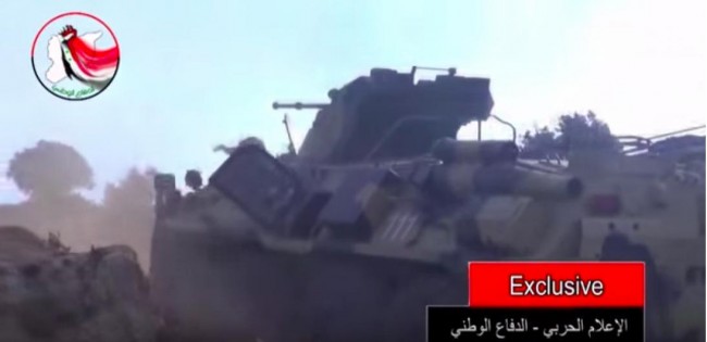 Предположительно российский БТР-82 в Сирии (скриншот с Youtube)