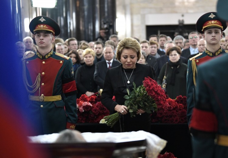 3000457 12/22/2016 Russian Federation Council Speaker Valentina Matviyenko at the ceremony to pay last respects to Russian Ambassador to Turkey Andrei Karlov, at the Russian Foreign Ministry. Aleksey Nikolskyi/Sputnik