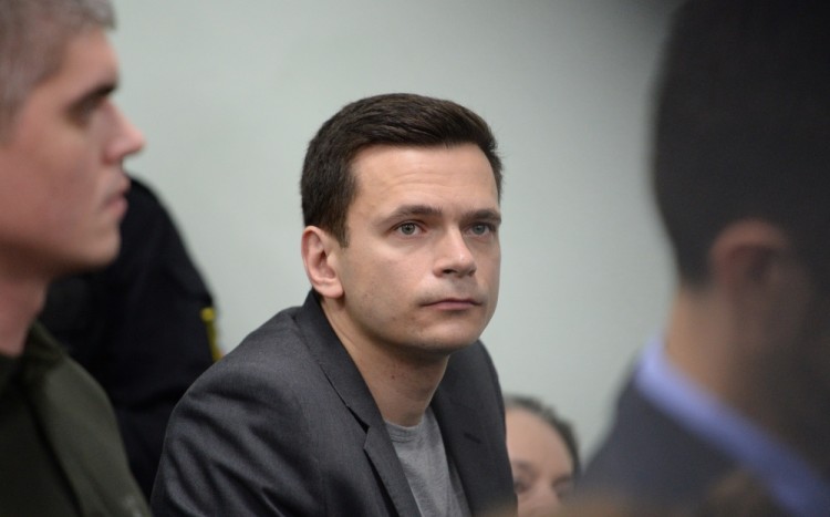 Илья Яшин на оглашении приговора. Фото Sputnik/Scanpix