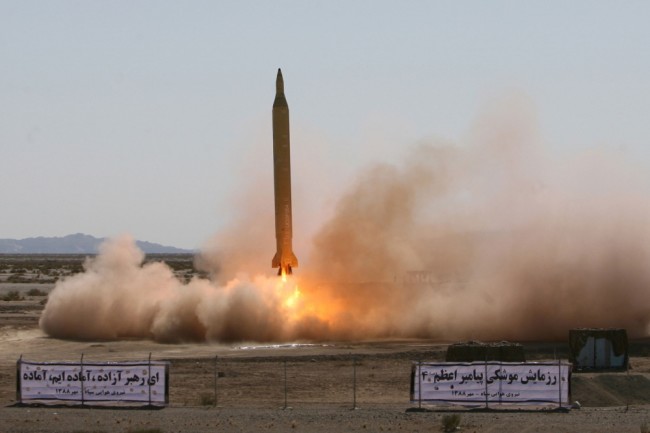 Запуск ракеты большой дальности «Шахаб-3». Фото AFP/Scanpix