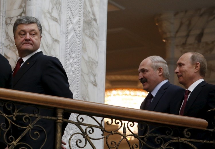 Петр Порошенко, Александр Лукашенко и Владимир Путин. Фото: Reuters/Scanpix