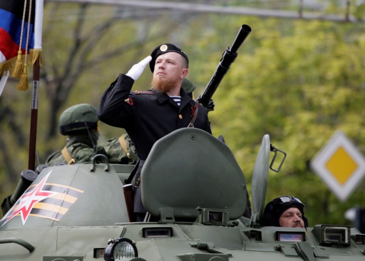 Моторола на параде в честь для победы в Донецке. Фото: Reuters / Scanpix