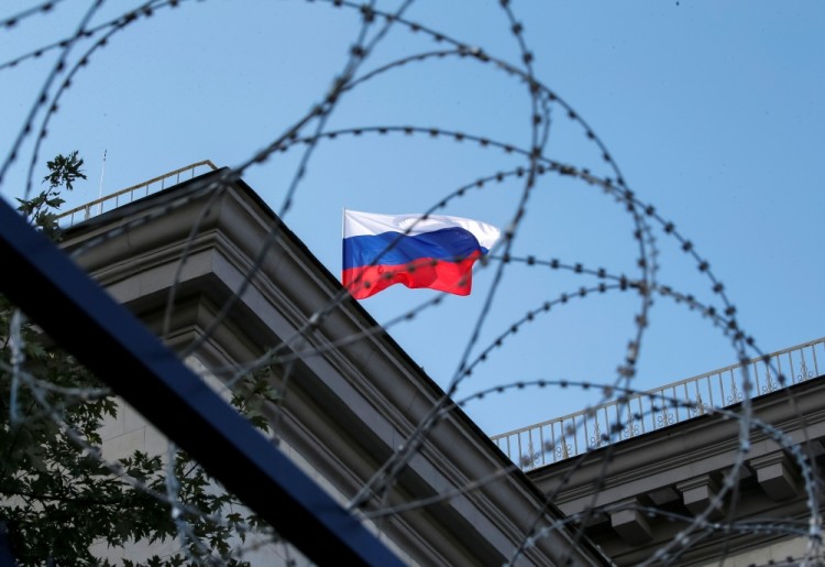 Здание российского посольства в Киеве. Фото Reuters/Scanpix