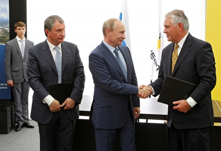Президент Путин на церемонии подписания соглашения между «Роснефтью» и ExxonMobil. Фото: Reuters / Scanpix