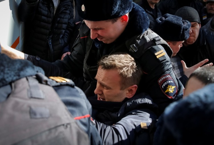 Задержание Алексея Навального на акции протетста в Москве. Фото REUTERS/Scanpix