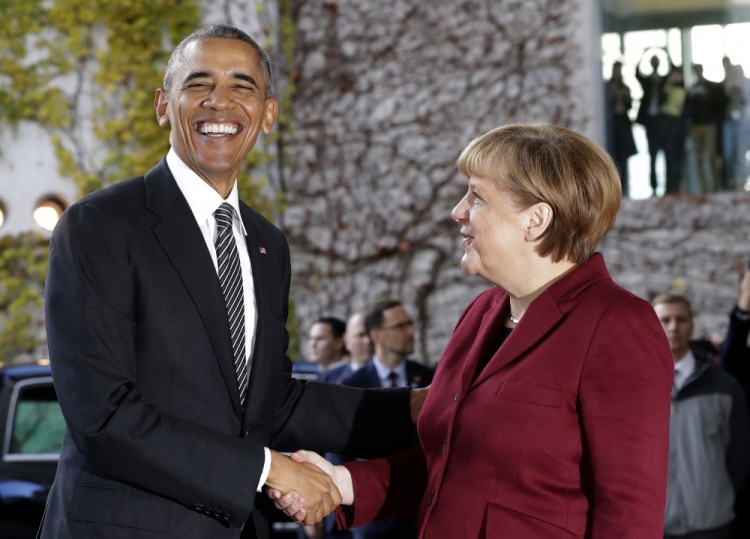 Барак Обама и Ангела Меркель. Фото AP Photo/Scanpix