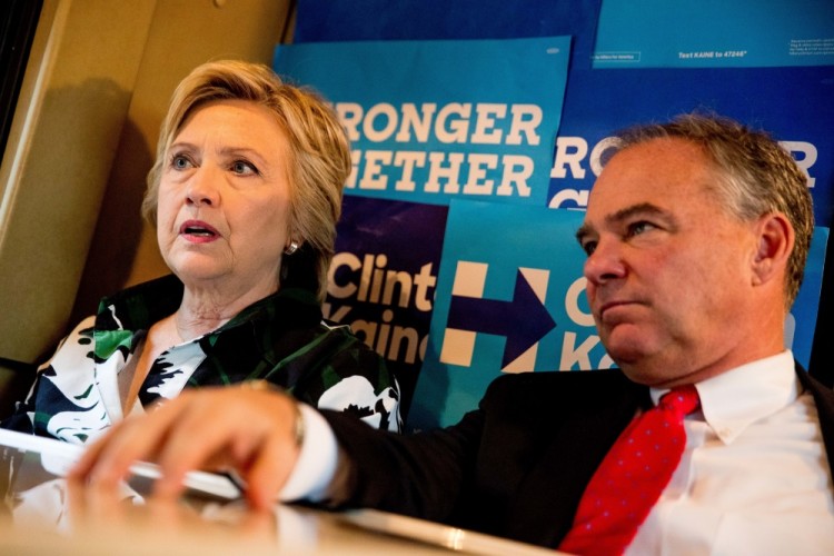Хиллари Клинтон и Тим Кейн. Фото AP/Scanpix