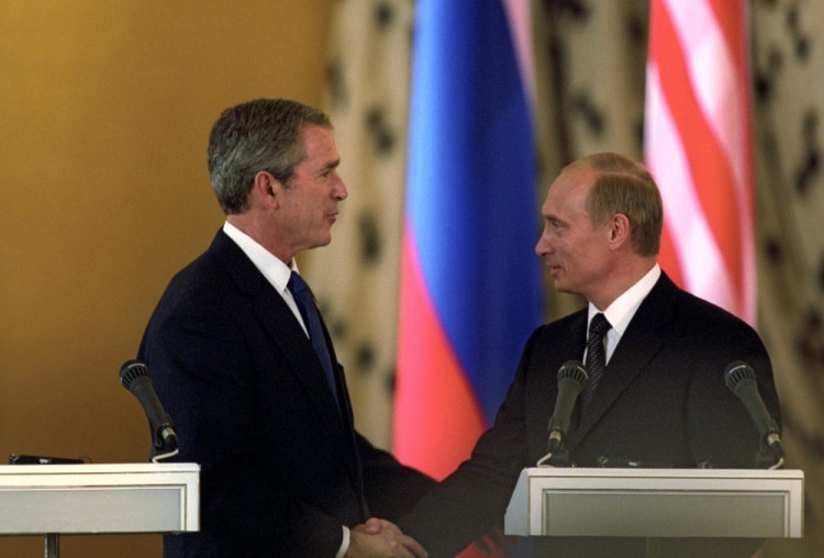 Совместная пресс-конференция Джорджа Буша-младшего и Владимира Путина. Фото: RIA Novosti / Scanpix