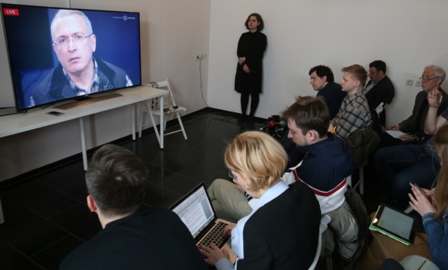 Пресс-конференция Ходорковского. Фото Sputnik/Scanpix 