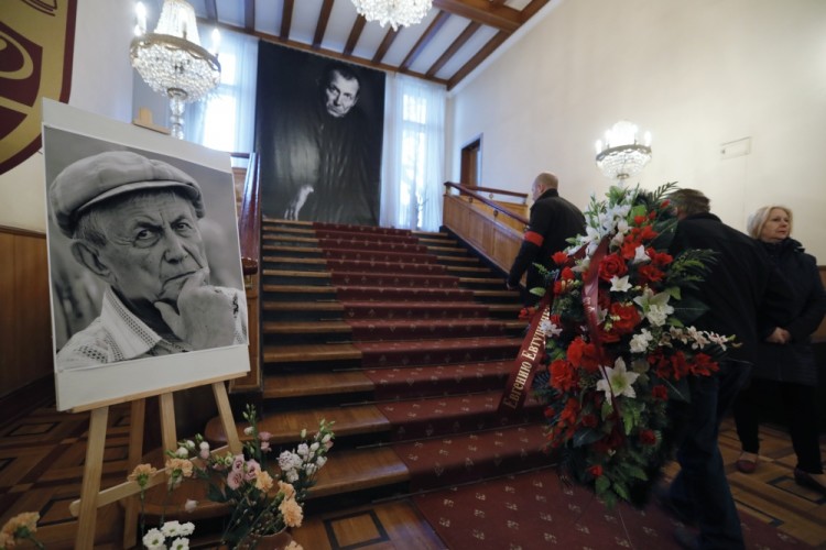 MOSCOW, RUSSIA - APRIL 11, 2017: A farewell ceremony for Russian poet Yevgeny Yevtushenko at the Central House of Writers in Bolshaya Nikitskaya Street. Mikhail Japaridze/TASS