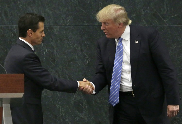 Дональд Трамп и президент Мексики Энрике Пенья Ньета. Фото AP/Scanpix