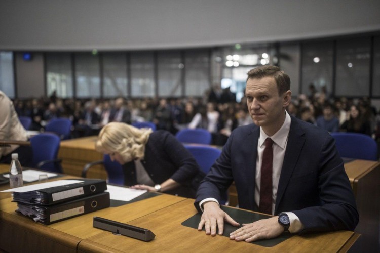 Алексей Навальный на заседании ЕСПЧ. Фото: navalny.com